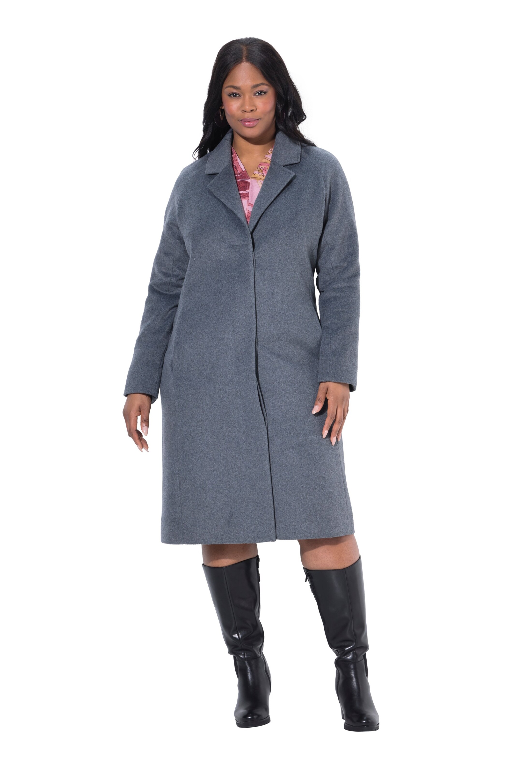 Ulla Popken Tussenmantel in Grijs: voorkant