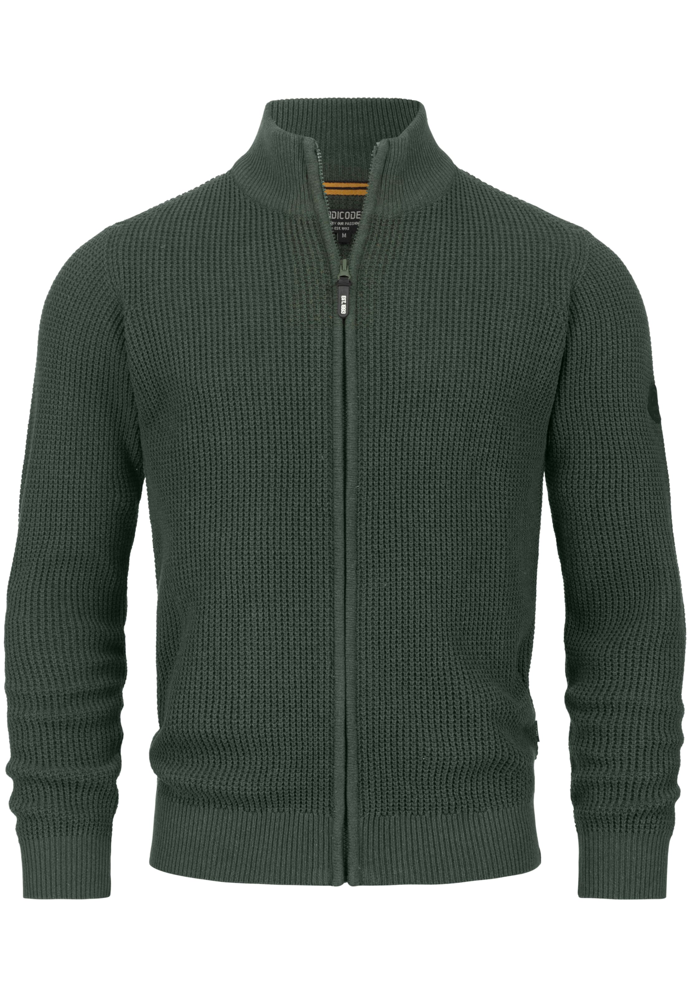 INDICODE JEANS Knit cardigan in Green: front