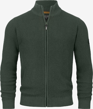 INDICODE JEANS Gebreid vest in Groen: voorkant