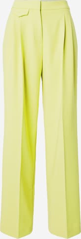 HUGO Red Wide leg Pleat-Front Pants 'Helepher' in Green: front