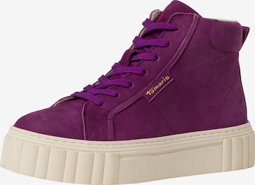 TAMARIS Lace-Up Ankle Boots in Purple: front