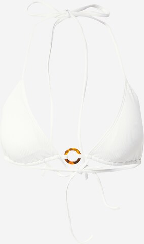 Monki Triangle Bikini Top in White: front