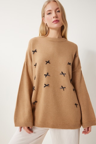 Happiness İstanbul Pullover in Braun: Vorderseite