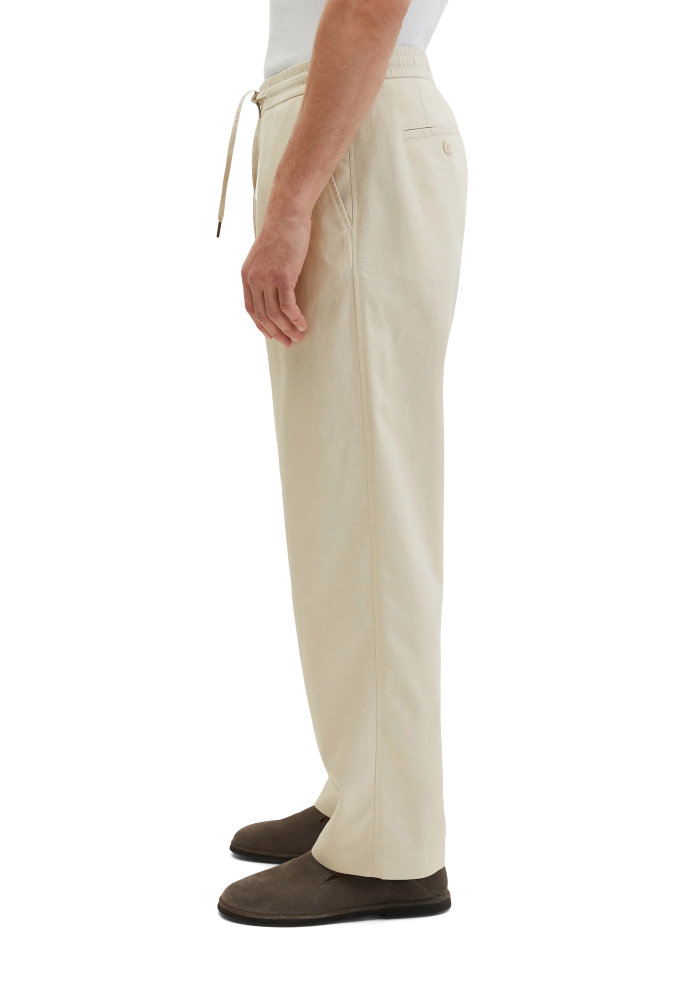 Marc O'Polo Loose fit Chino trousers 'Mossbo' in Beige