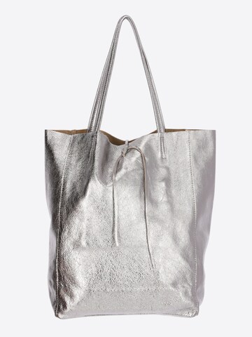 SevaBags Shopper 'Shopper Tasche Damen in Metallic Echtleder'‌‌‌‌‌‌‌‌‌‌ in Silber: Vorderseite