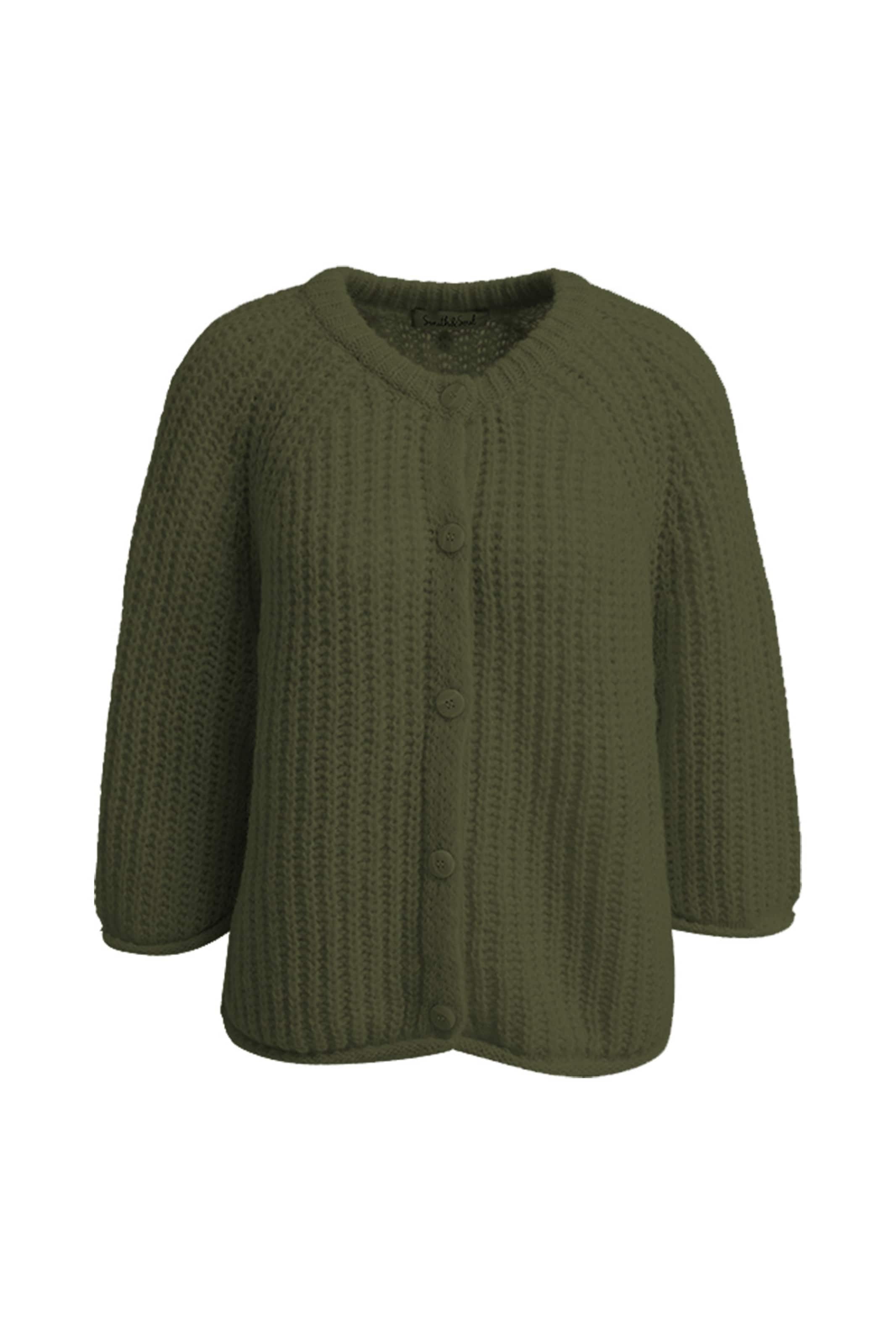 Smith&Soul Cardigan mit 3/4-Ärmeln in Grün: Vorderseite