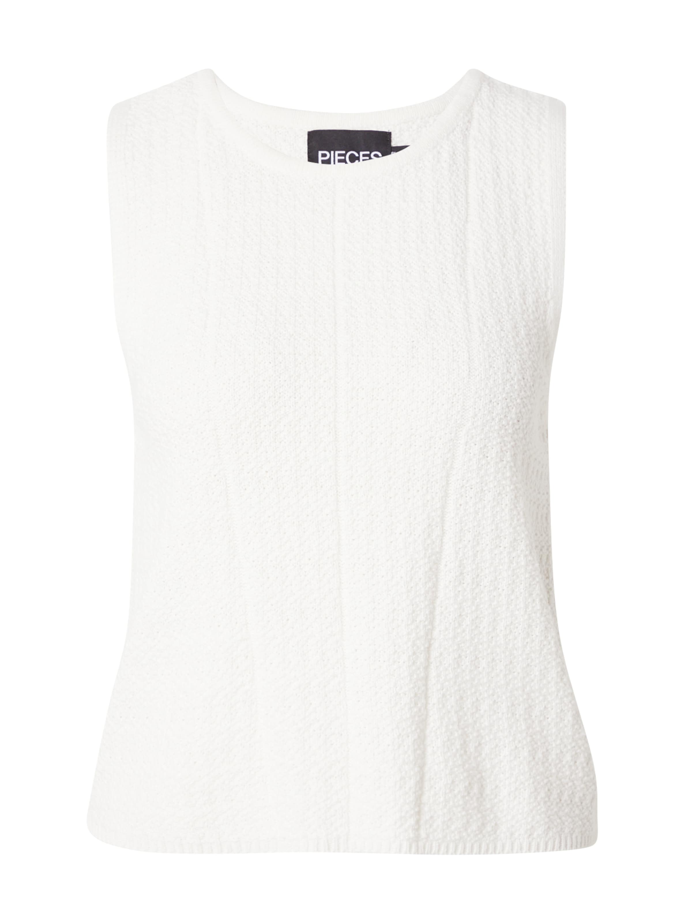 Tops en tricot 'PCKENNA' PIECES en blanc : devant