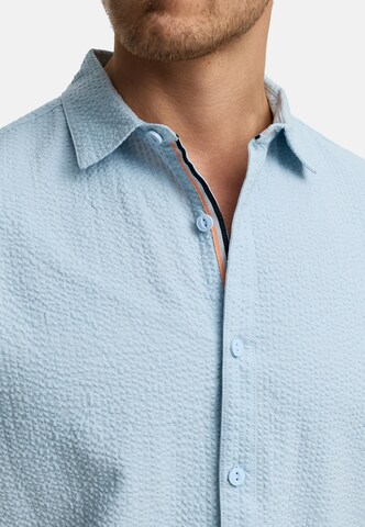 INDICODE JEANS Regular fit Button Up Shirt 'Maribo' in Blue