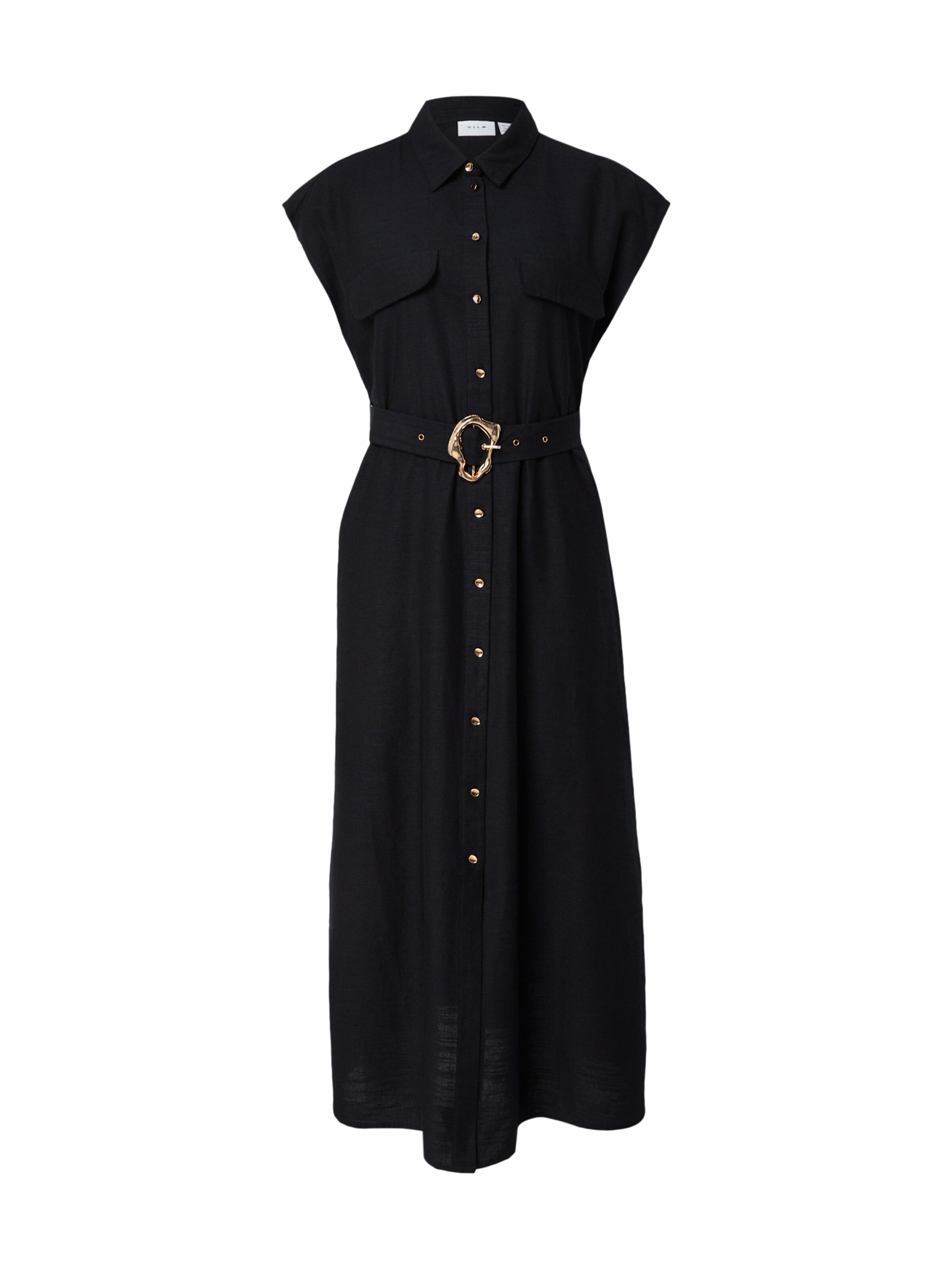 VILA Robe-chemise 'VIMOTORA' en 34 en noir, Vue avec produit