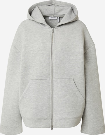 WEEKDAY Zip-Up Hoodie in Grey: front