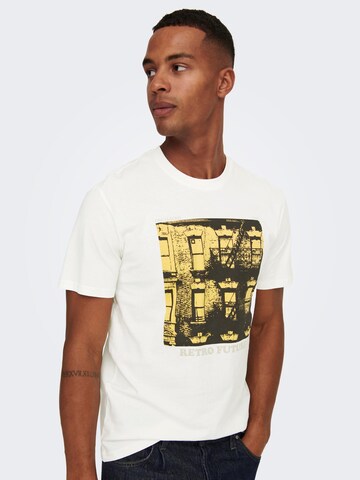 T-Shirt 'Frankie' Only & Sons en blanc