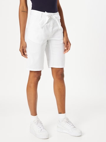 MORE & MORE Pleat-Front Pants in White: front