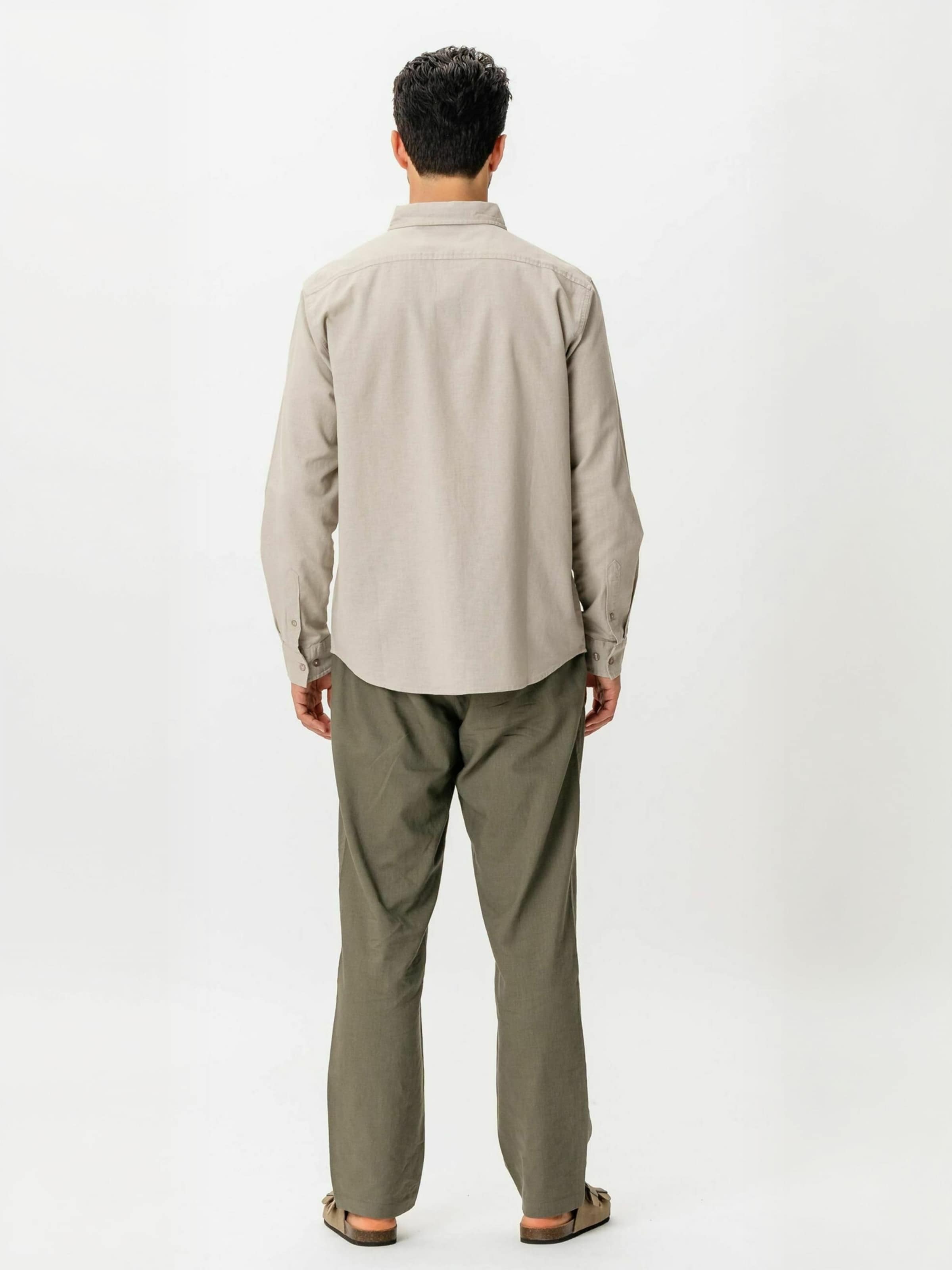 Coupe regular Chemise ' Linen Blend ' TEESHOPPEN en beige