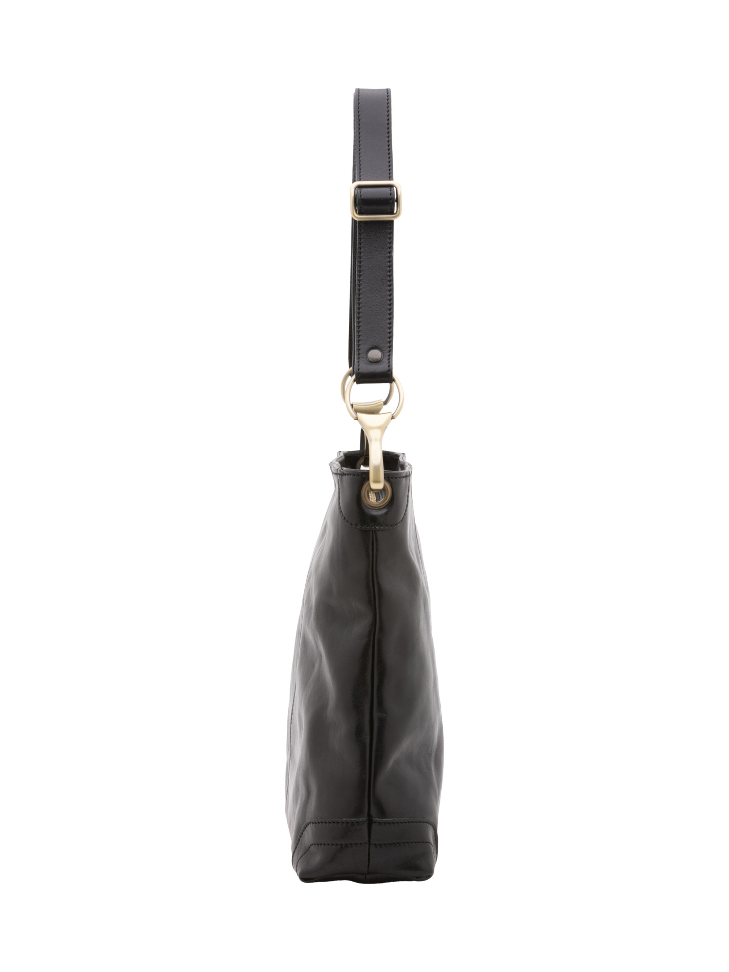 Borsa a spalla 'Borsa a Spalla Donna Pelle Vacchetta Vera - Chiusura Zip Tracolla Regolabile' di I Fratelli in nero
