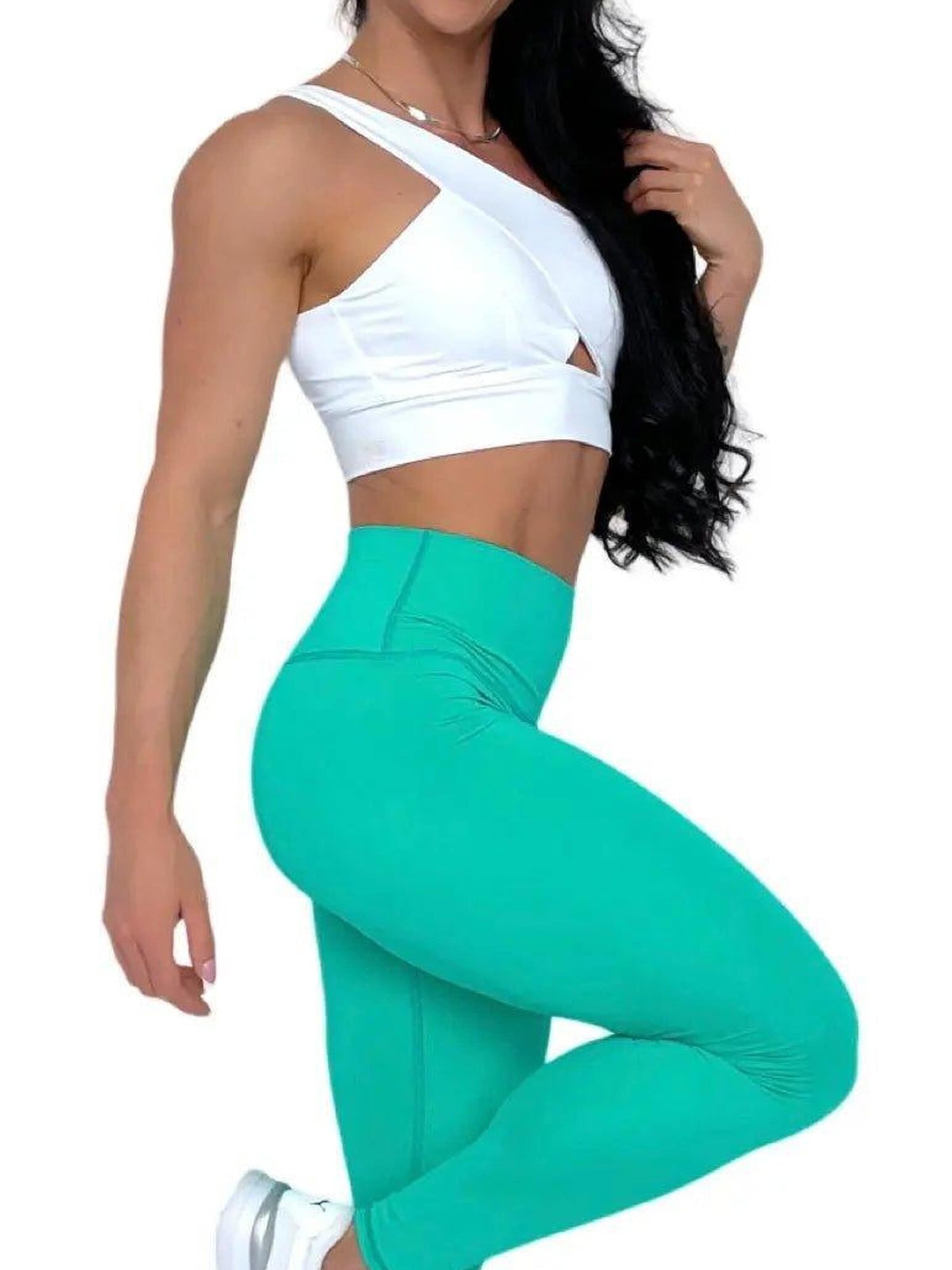 LUXFEEL - Skinny Leggings 'Leggings mit hoher Taille Myself' en verde
