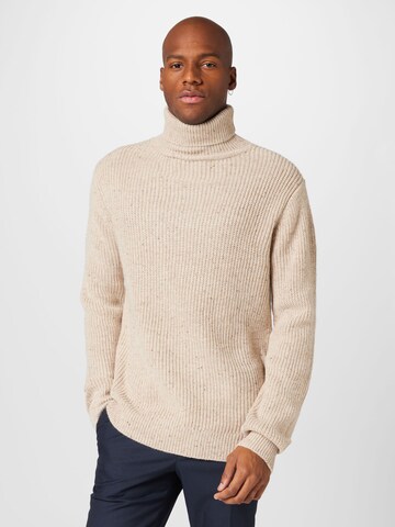 JACK & JONES Sweater 'BLURICH' in Beige: front