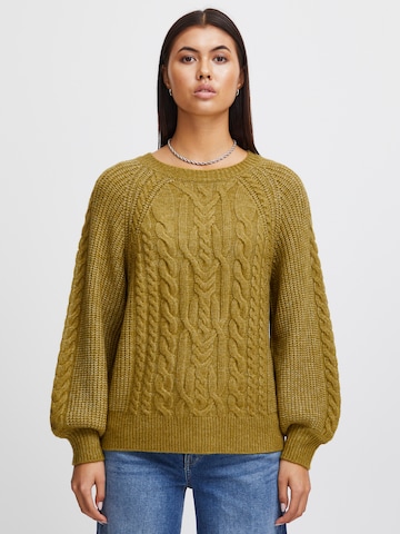 ICHI Sweater in Green: front