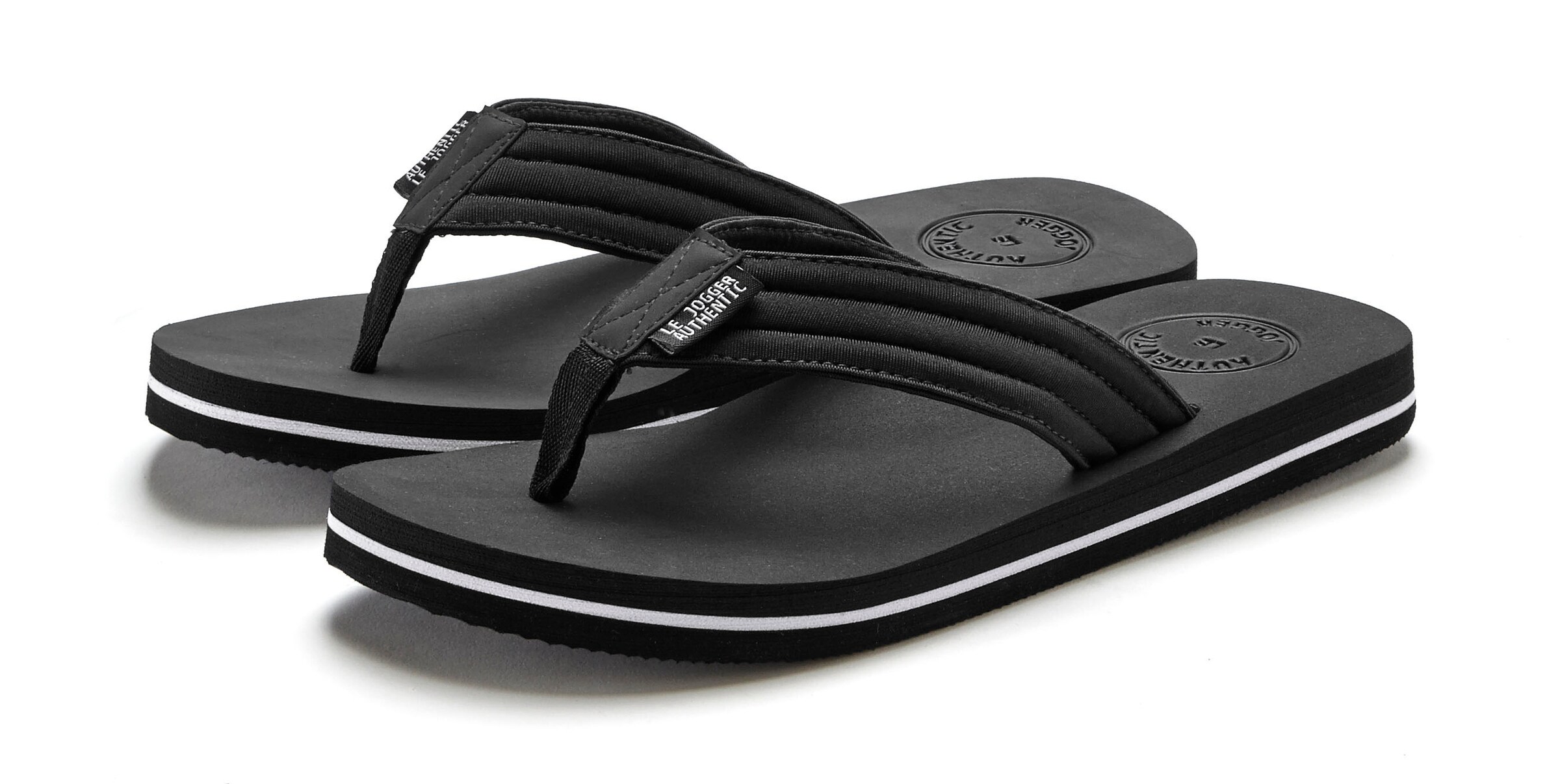 Authentic Le Jogger T-Bar Sandals in Black