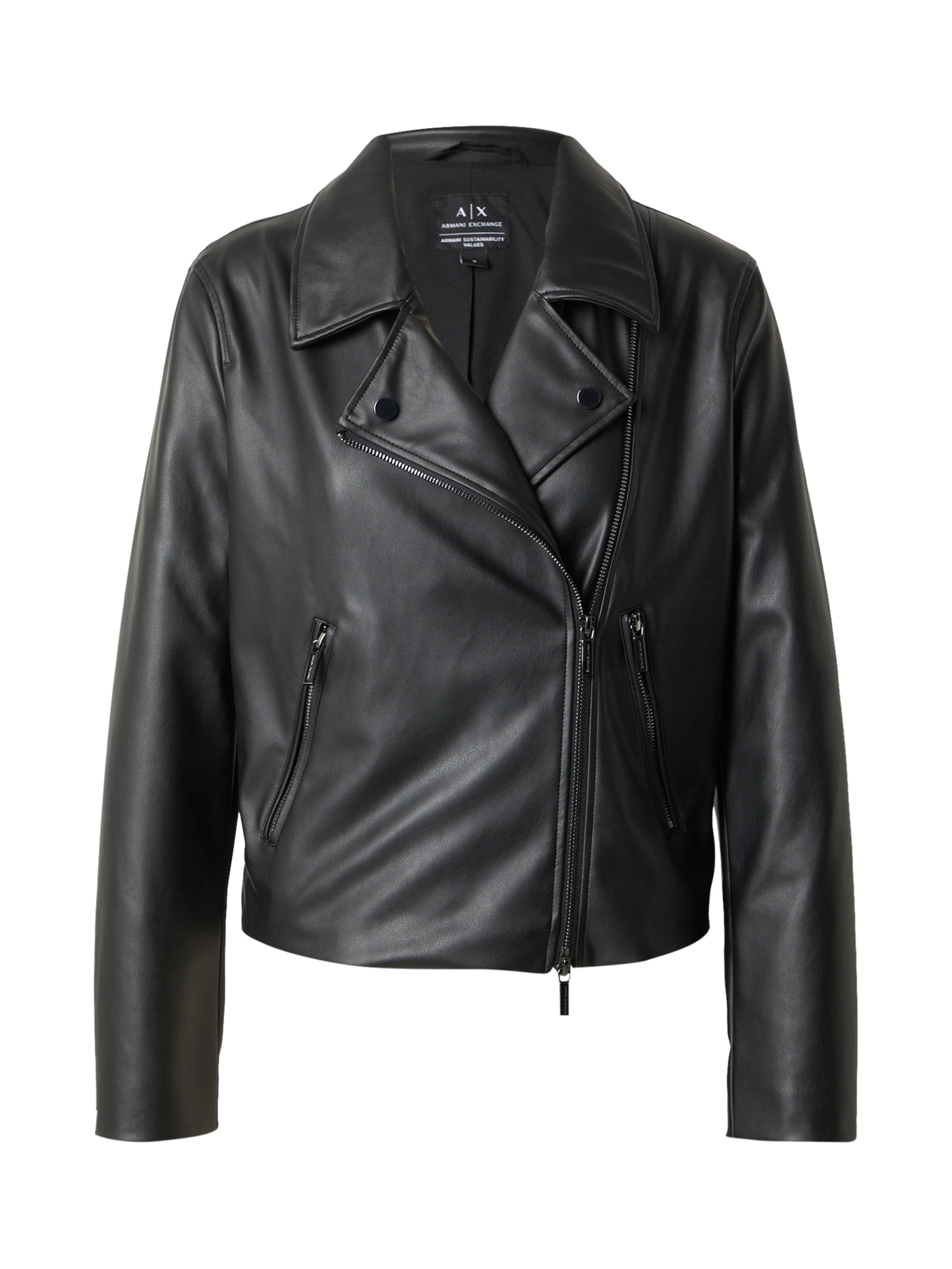 ARMANI EXCHANGE Φθινοπωρινό και ανοιξιάτικο μπουφάν σε μαύρο: μπροστά