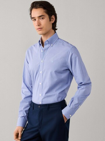 Hackett London Regular fit Button Up Shirt 'Gingham' in Blue