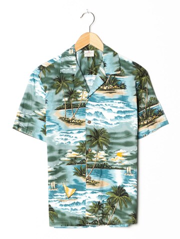 Aloha Republic Button Up Shirt in S-M in Blue: front