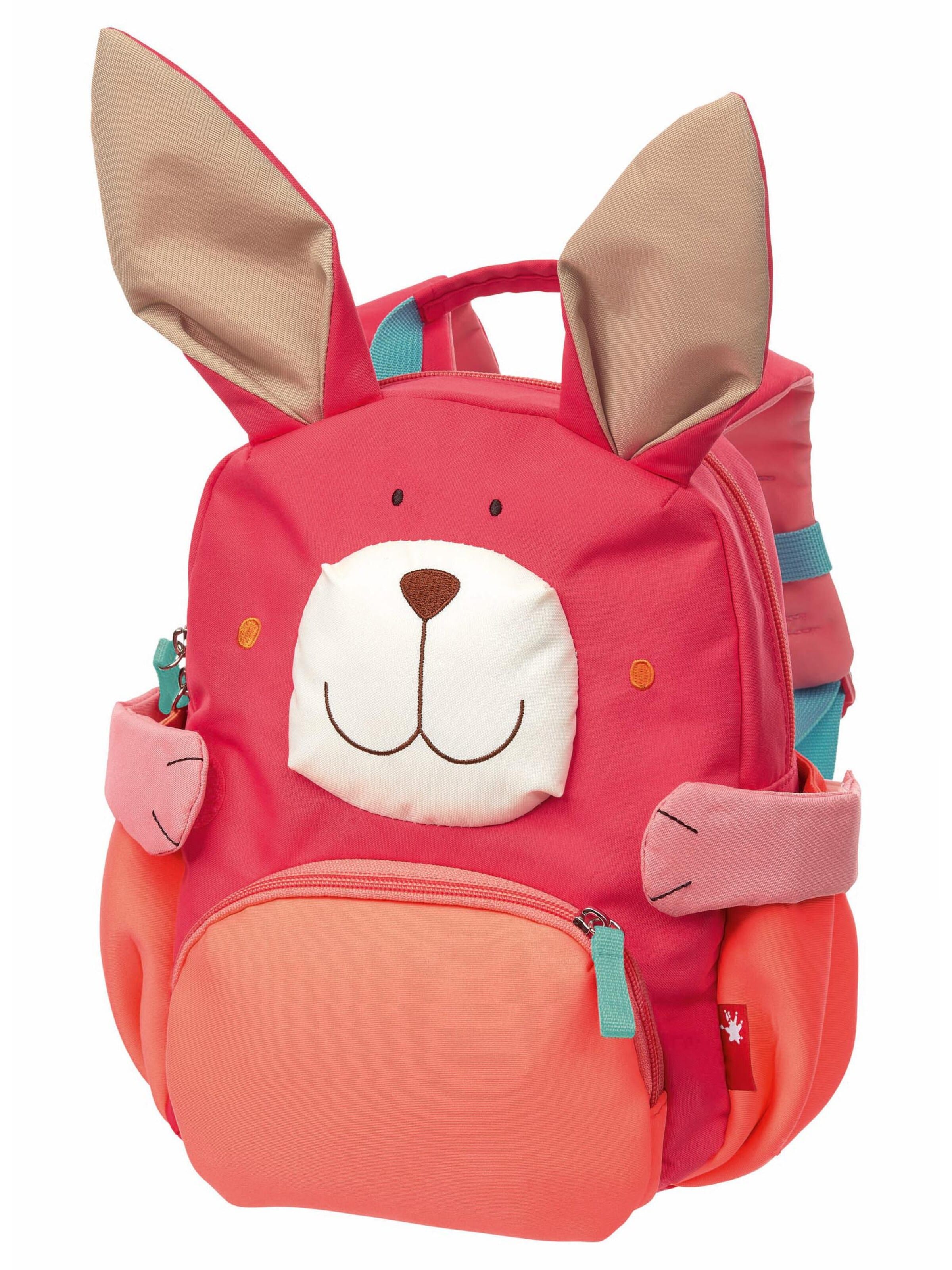 SIGIKID Backpack 'Kindergarten Rucksack fröhliches Tiergesicht, 5,2 Liter' in Pink: front