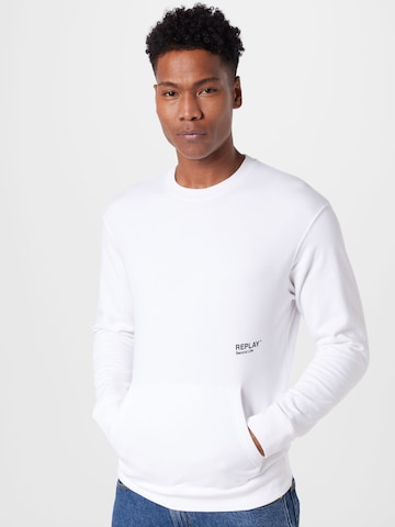 REPLAYSweater majica - bijela boja: prednji dio