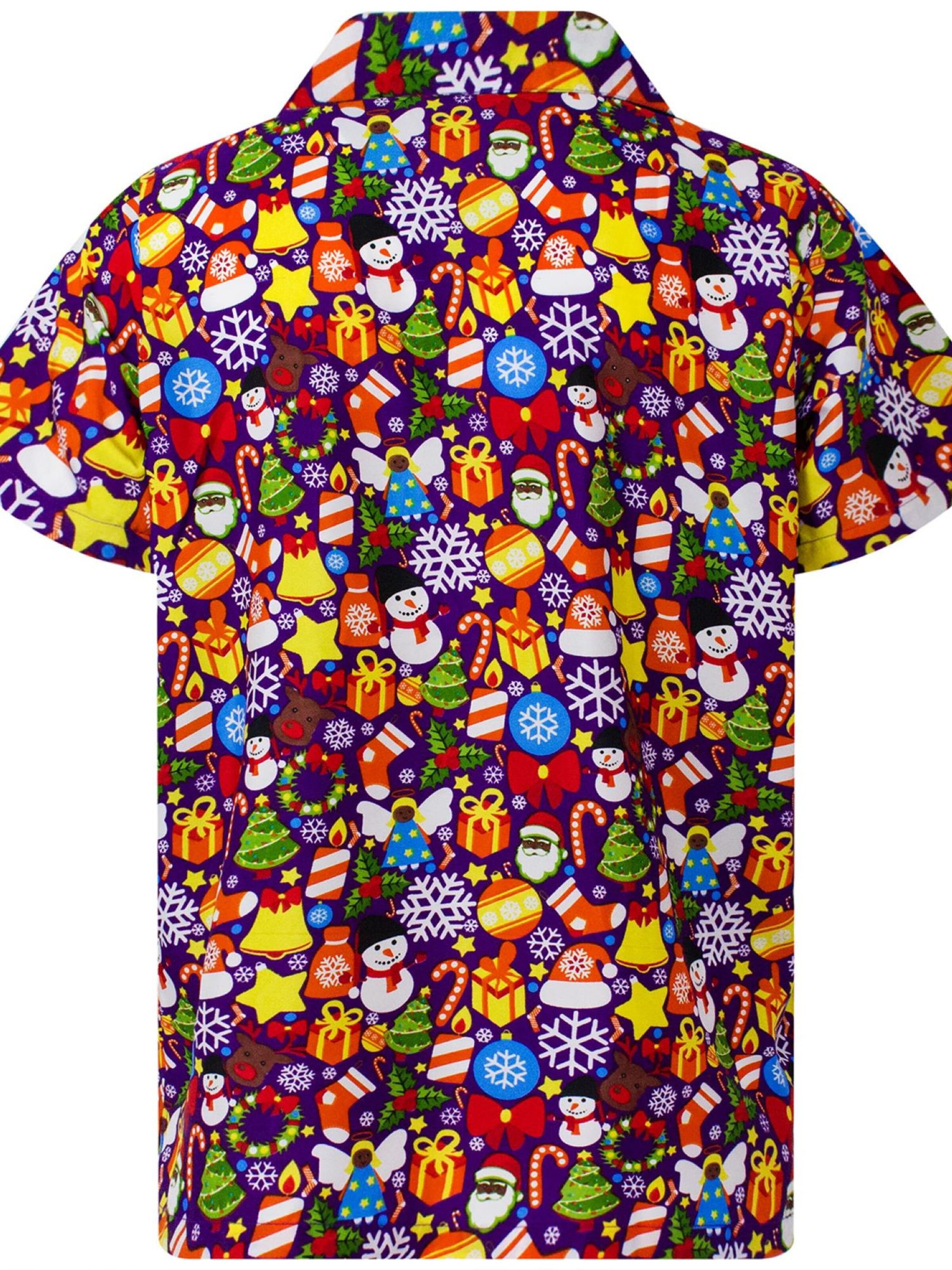 King Kameha Regular Fit Hemd 'Christmas Allover'‌‌‌‌‌‌‌‌‌‌ in Lila