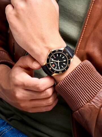 SWISS MILITARY HANOWA Uhr 'Flagship X' in Schwarz: Vorderseite