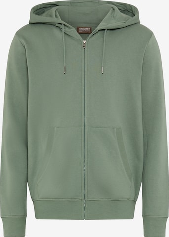 Man's World Zip-Up Hoodie in Green: front