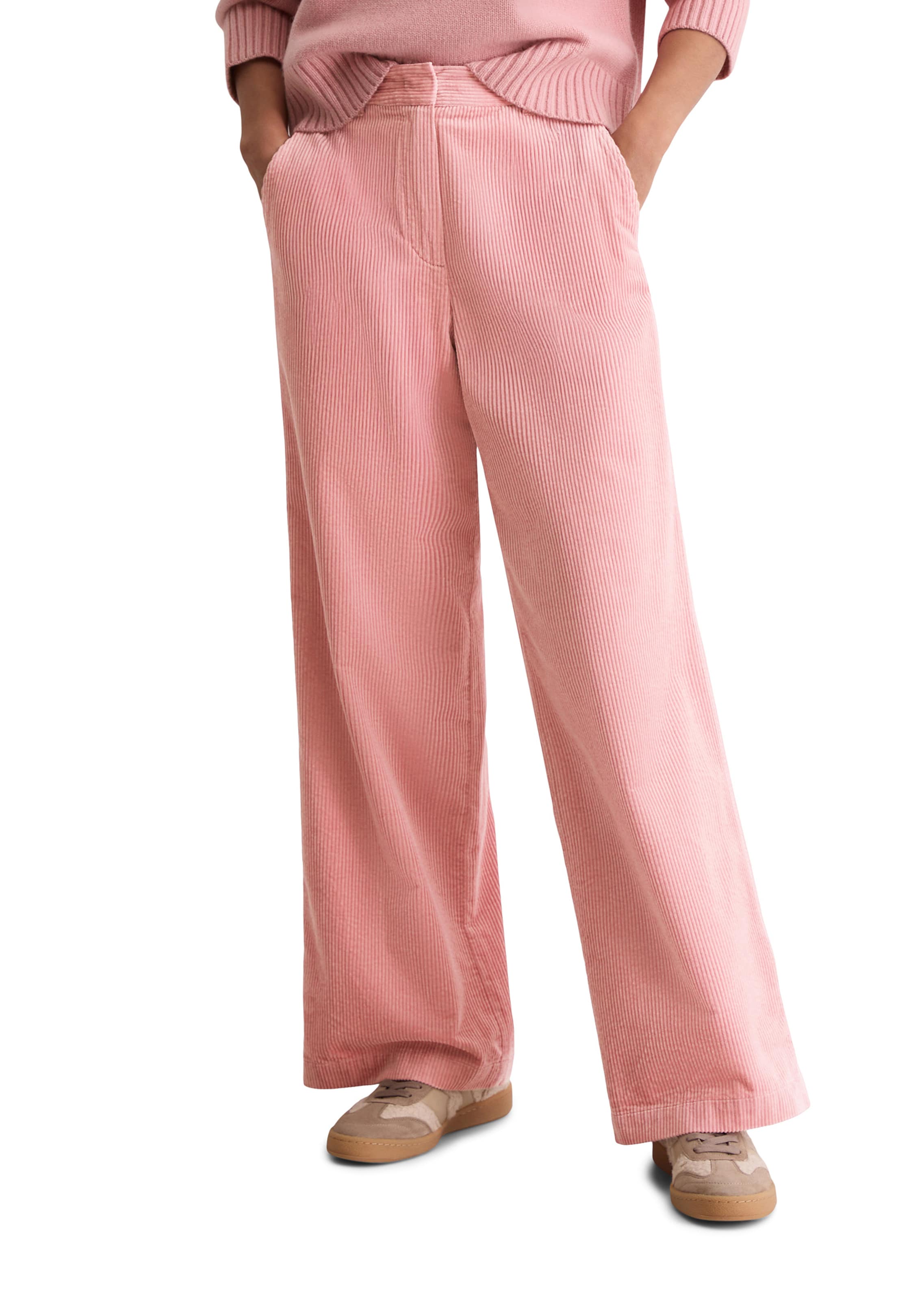 Marc O'Polo Wide leg Broek in Roze: voorkant