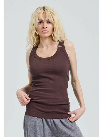 Seamless Basic Top ' Crush ' in Braun: Vorderseite