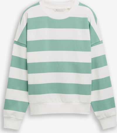 TOM TAILOR DENIM Collegepaita koossa XS värissä vihreä / valkoinen, Tuotenäkymä