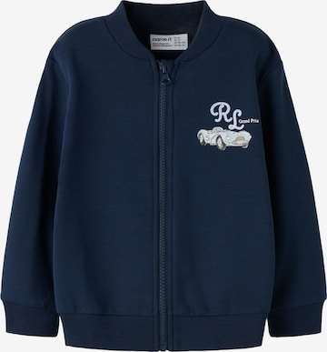 NAME IT - Sudadera con cremallera en azul: frente