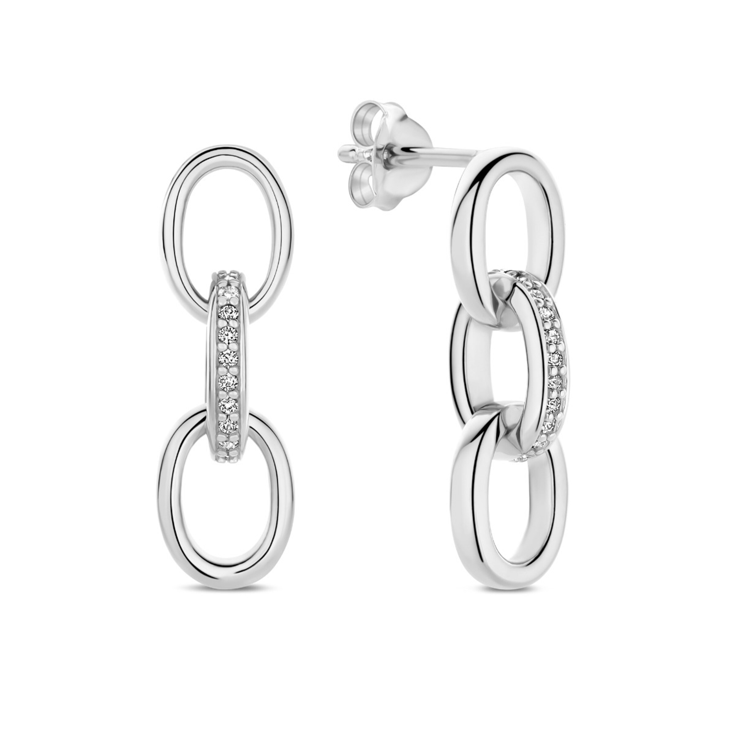 Boucles d'oreilles Parte di Me en argent : devant
