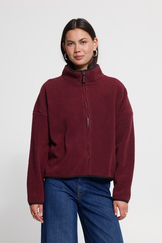 ICHI Fleece jacket in Red: front