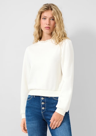 Sweat-shirt QS en beige : devant