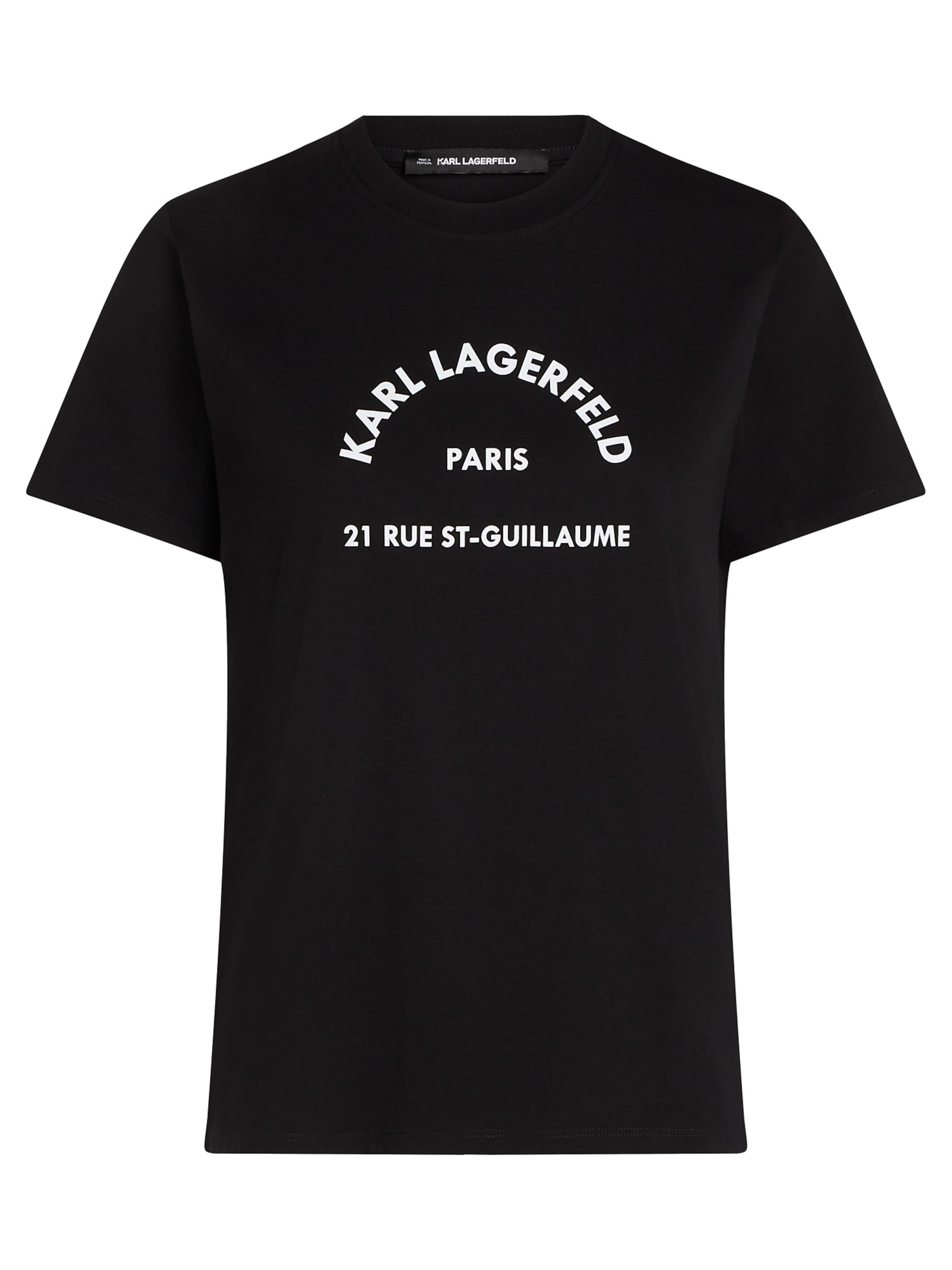 juoda Karl Lagerfeld Marškinėliai 'Rue St-Guillaume': priekis