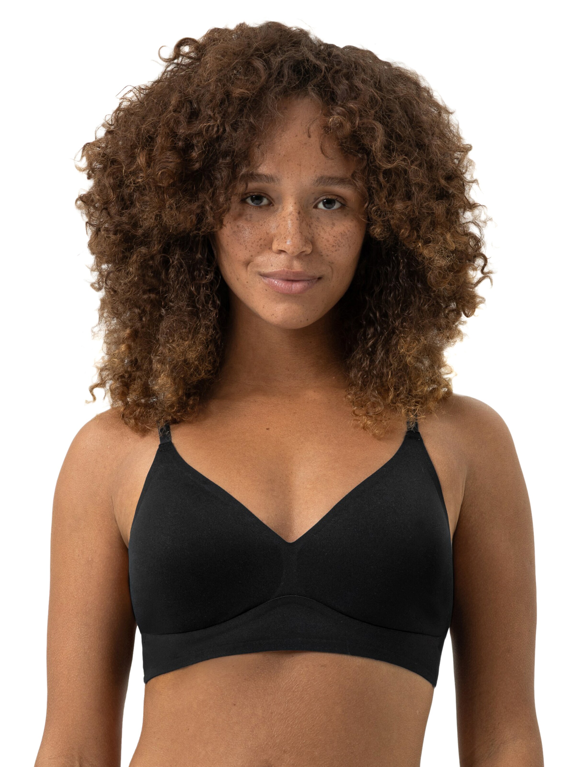 Mey Triangle Bra in Black: front