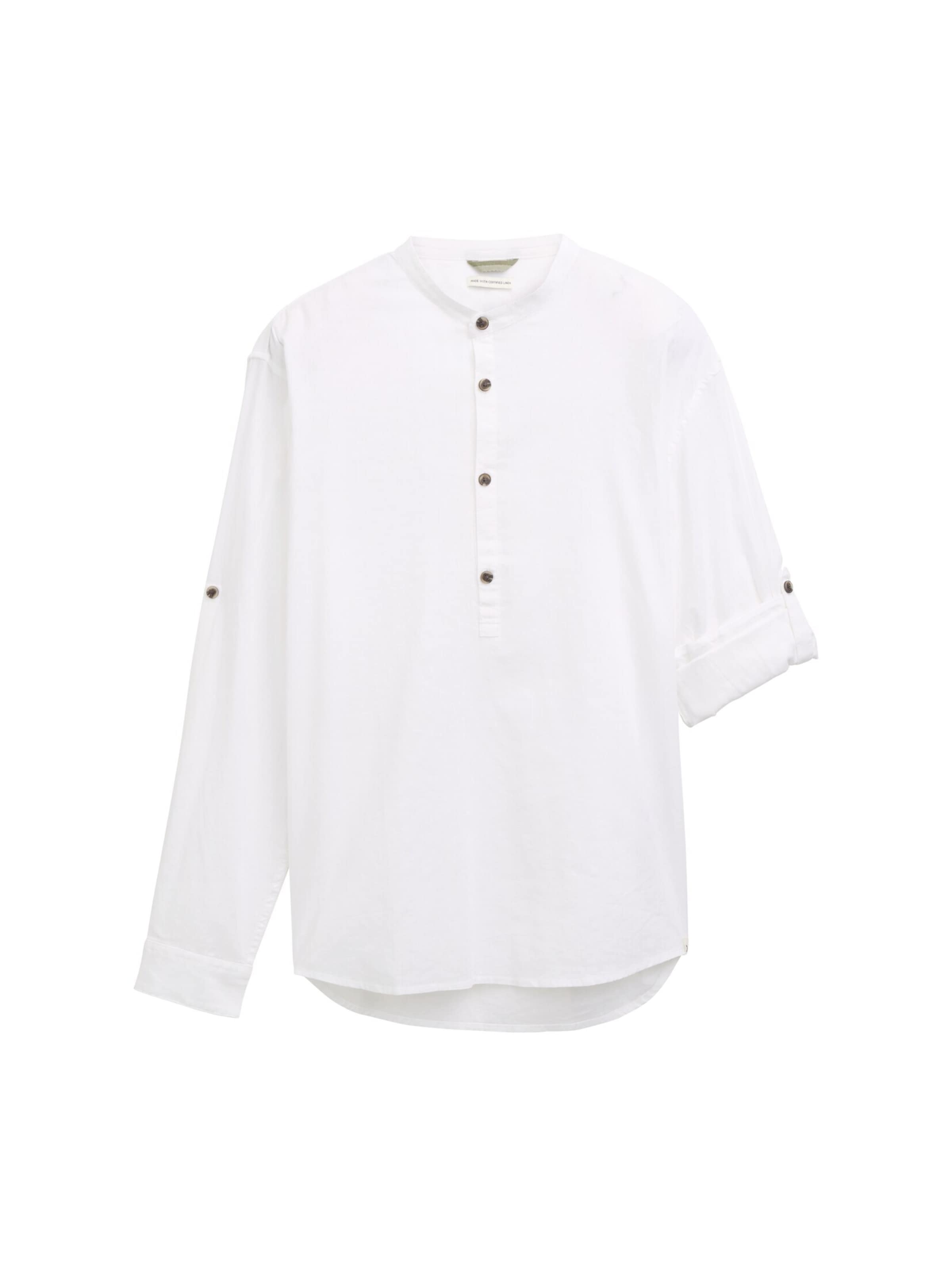TOM TAILOR DENIM Comfort fit Shirt in White: front
