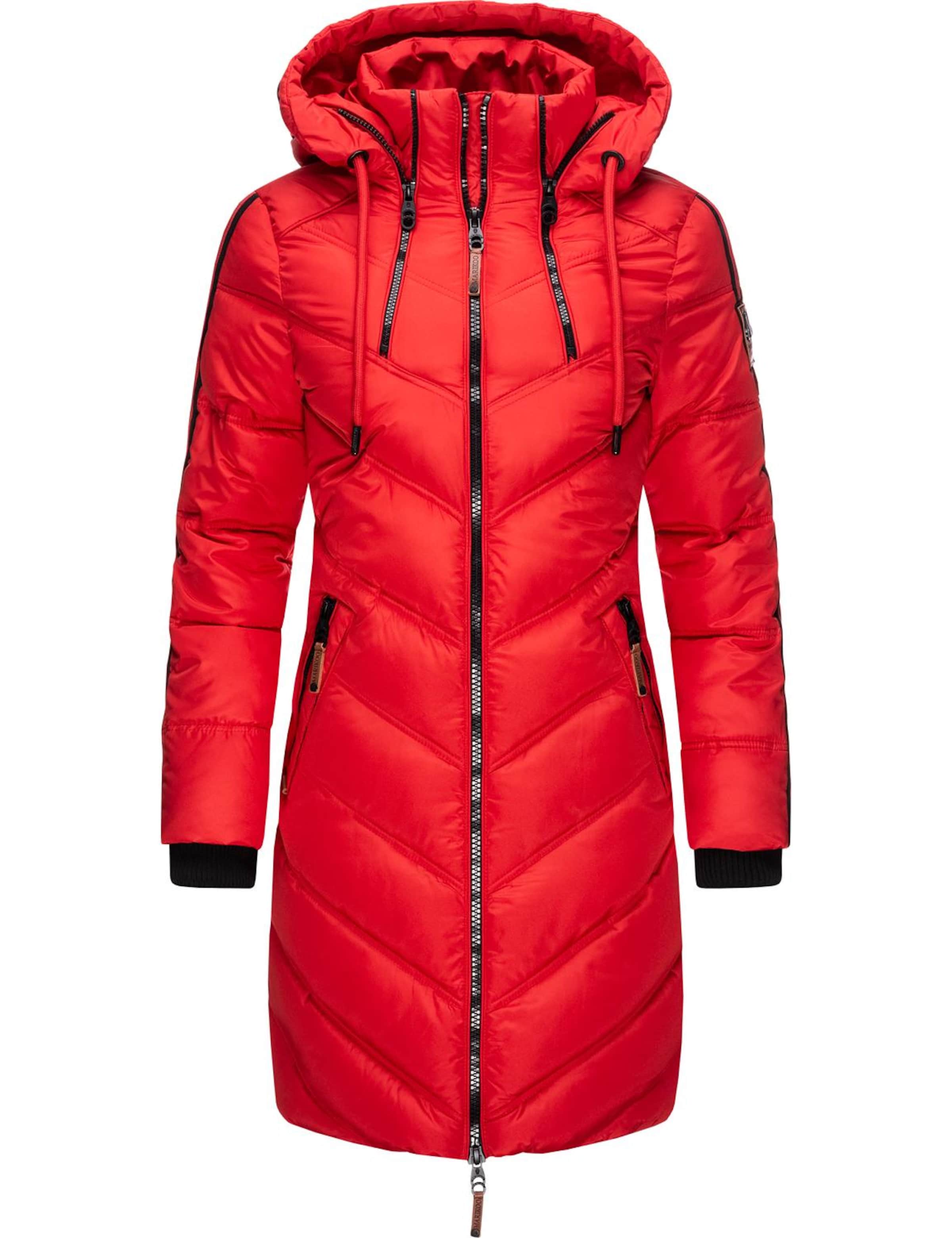MARIKOO Winter coat 'Armasa' in Red: front