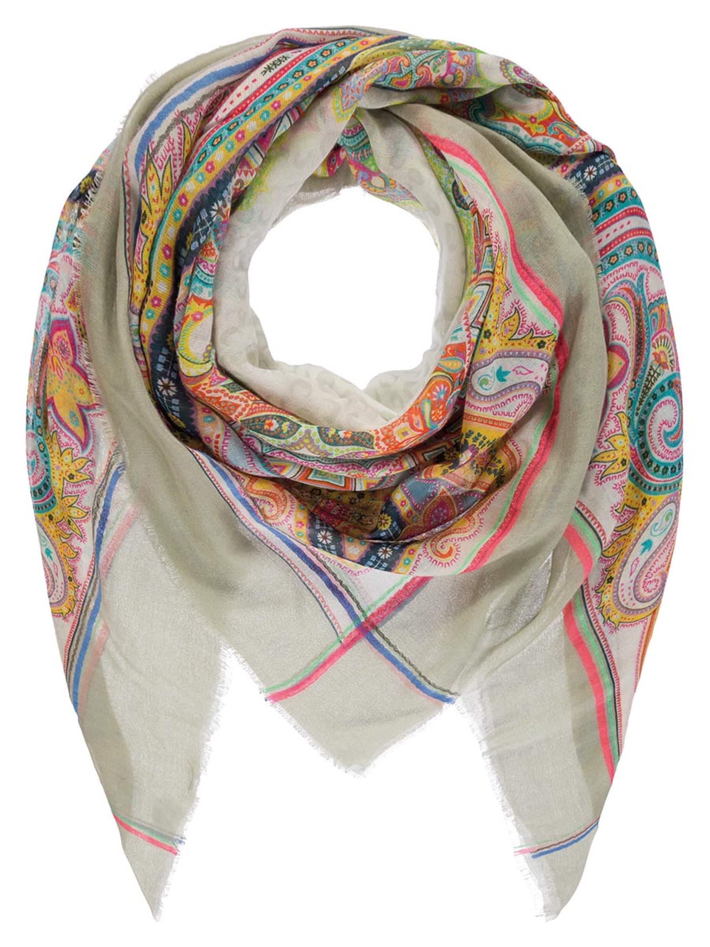 Passigatti Wrap 'Tuch mit Paisleymuster' in Beige: front