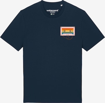Watapparel Shirt 'Rainbow Cassette' in Blue: front