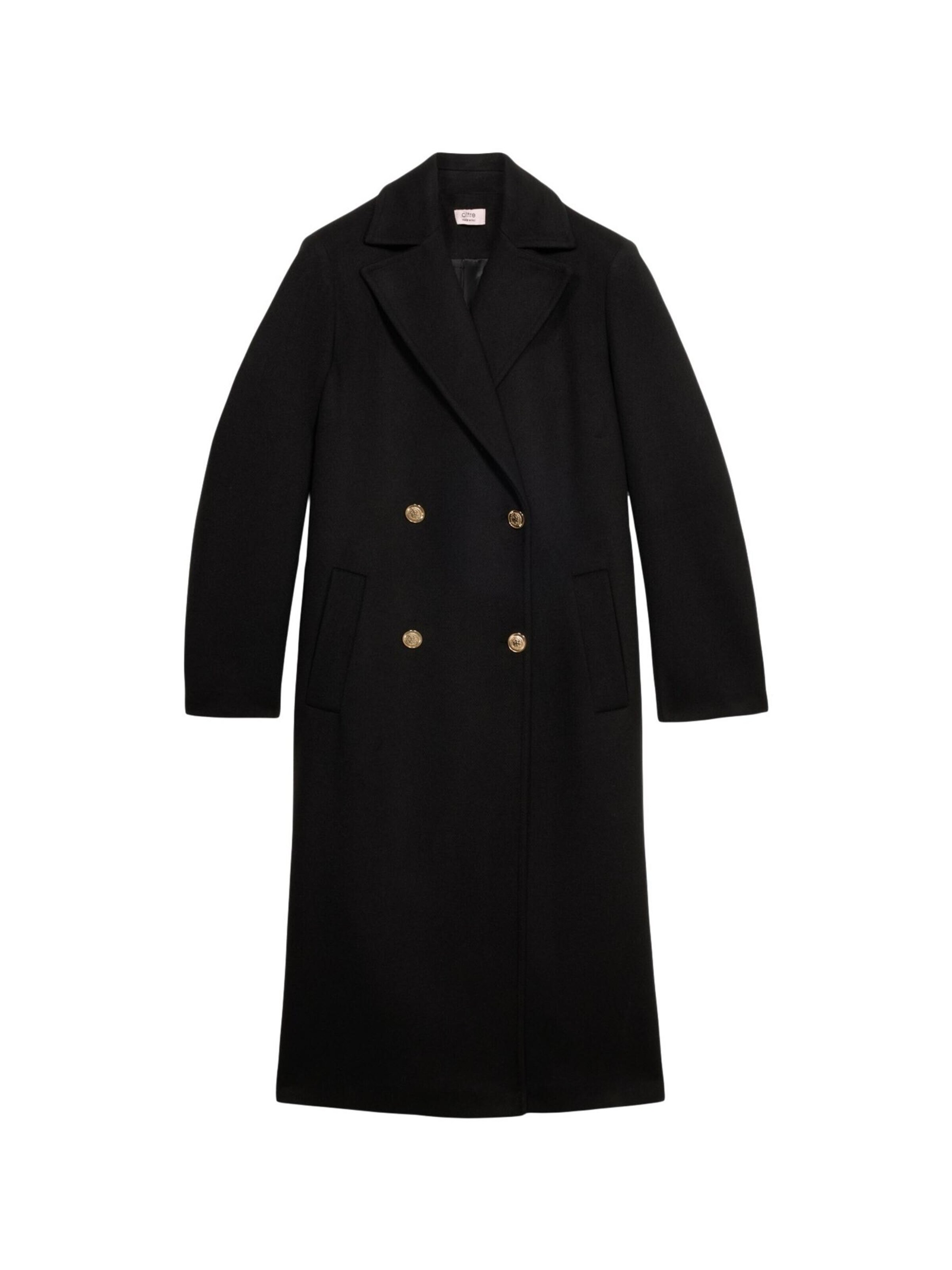 Cappotto invernale di oltre in nero: frontale