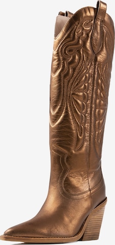 Bottes de cowboy 'New-Kole' BRONX en bronze : devant