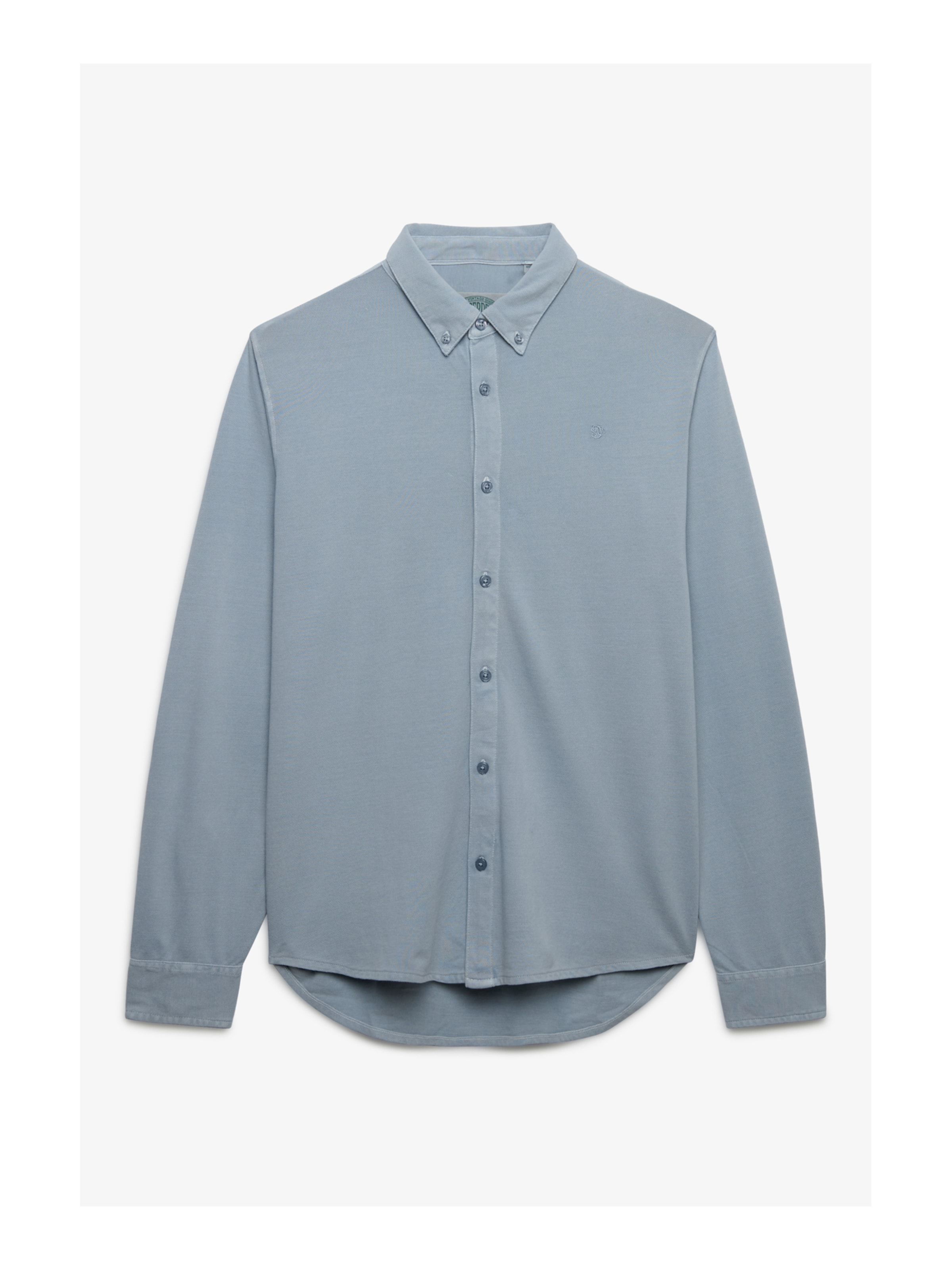 Superdry & Co Классический крой Рубашка 'Vintage Destroy' в Синий: спереди