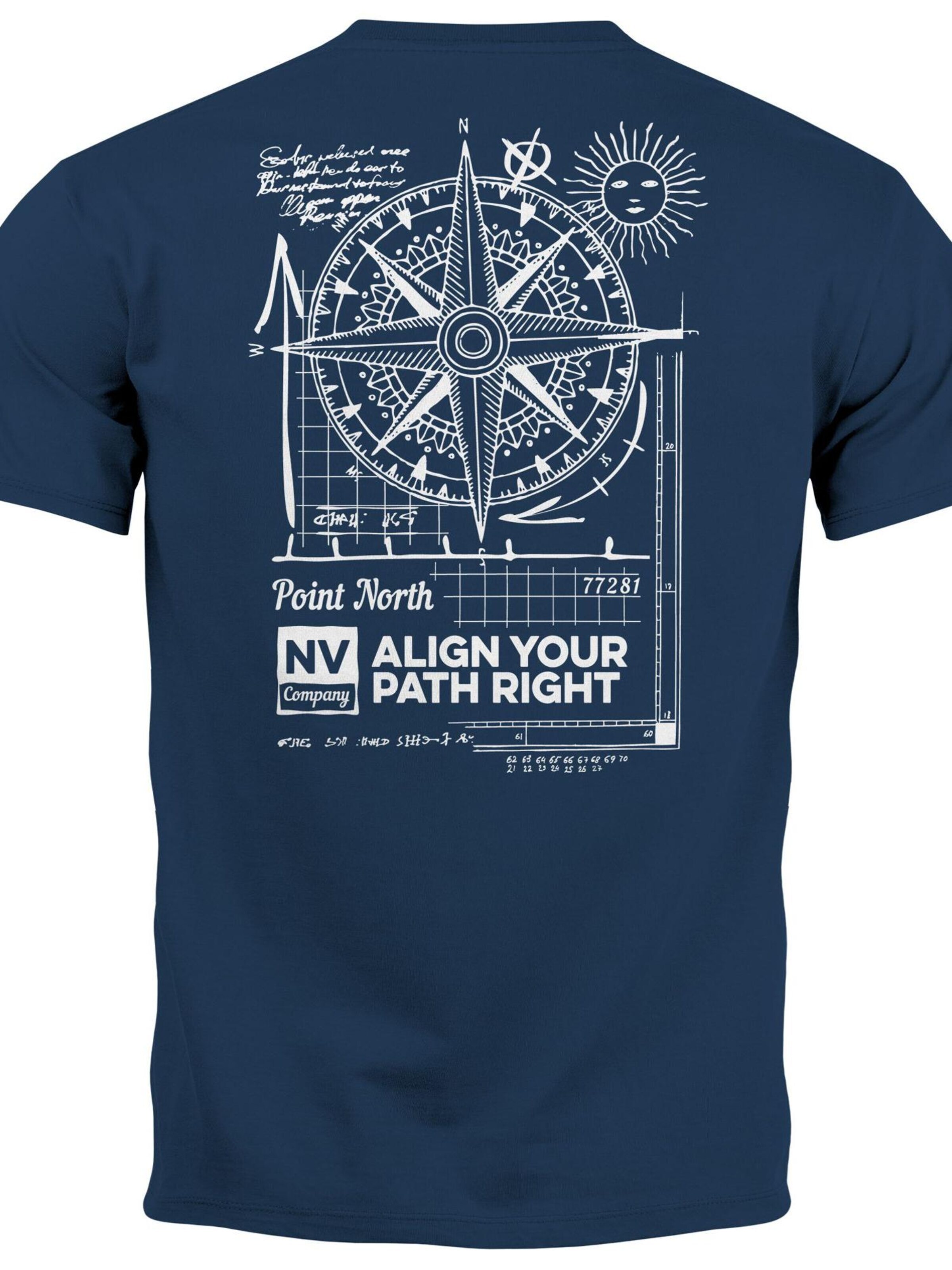 Neverless Shirt 'Compass' in Blue
