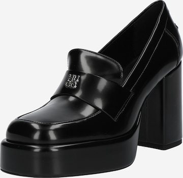 HUGO Pantofle 'Lilah' w kolorze czarny: przód