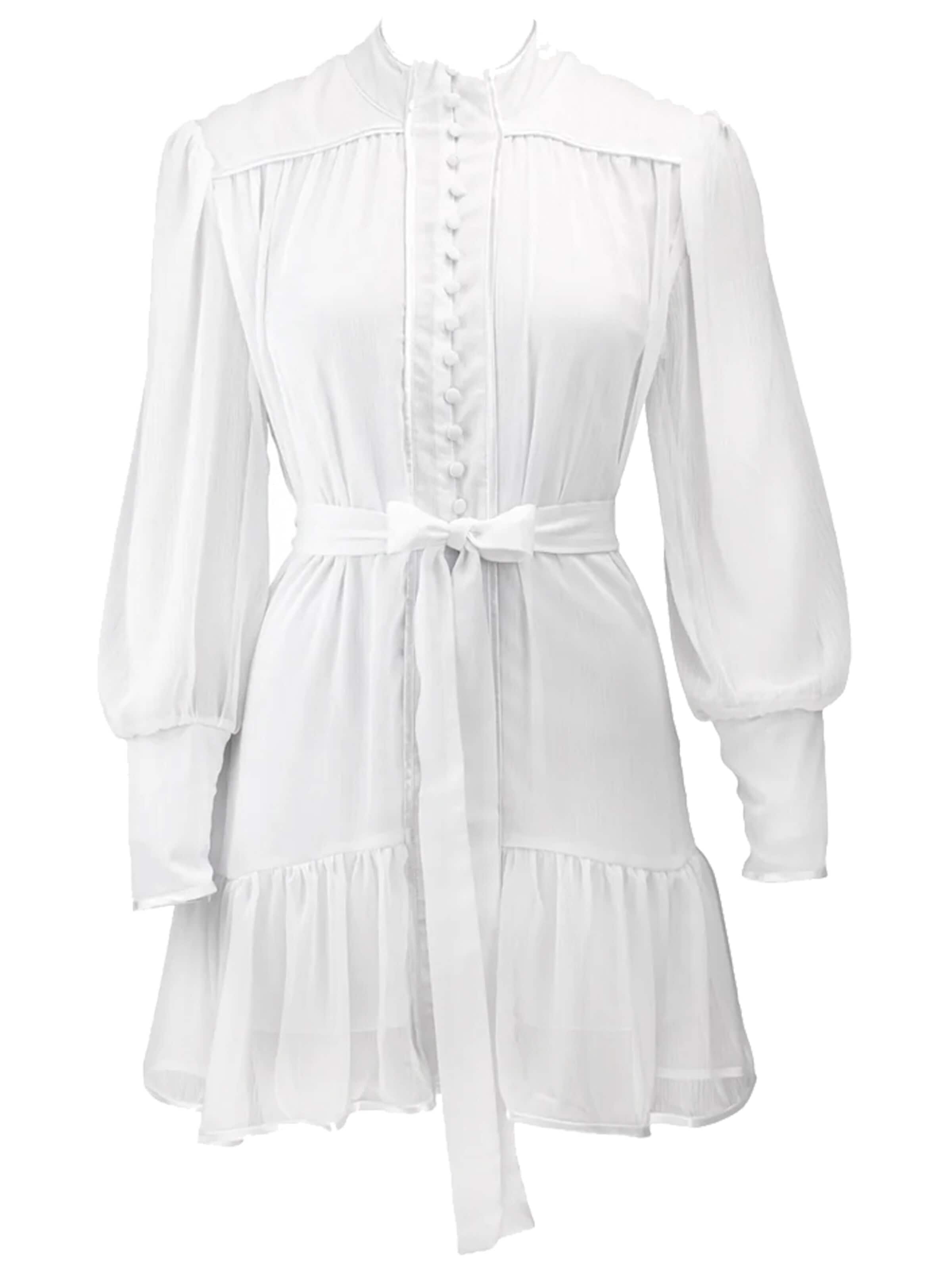 SEA ME SWIM Beach Dress 'I LOVE BUTTONS' in White: front