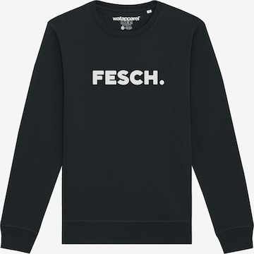 Watapparel Sweatshirt ' Fesch ' in Schwarz: Vorderseite